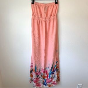 O’Neill Serenade Strapless Pink Maxi Dress